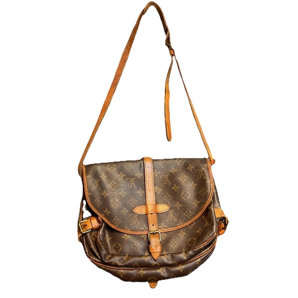 Louis Vuitton Saumur 30 Shoulder Bag Womens Brown Monogram Leather Crossbody